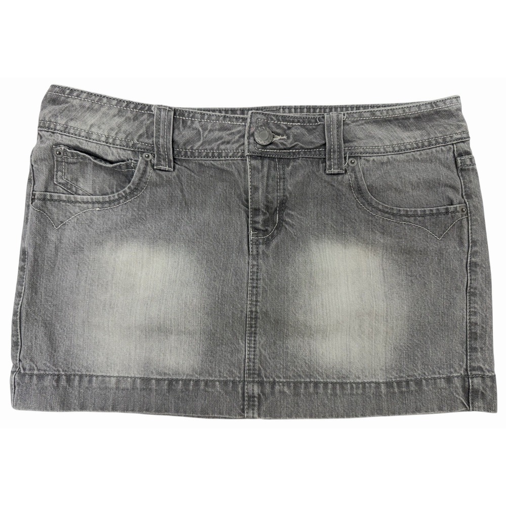SO Women's‎ Skirt Denim mini black light washed front and back pockets  Size 11